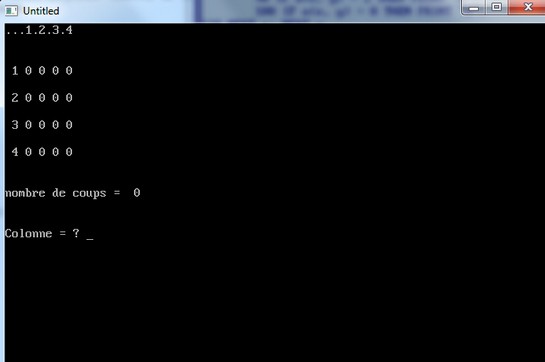 Capture d'écran de la version en QBasic du jeu 'Le Gasp'